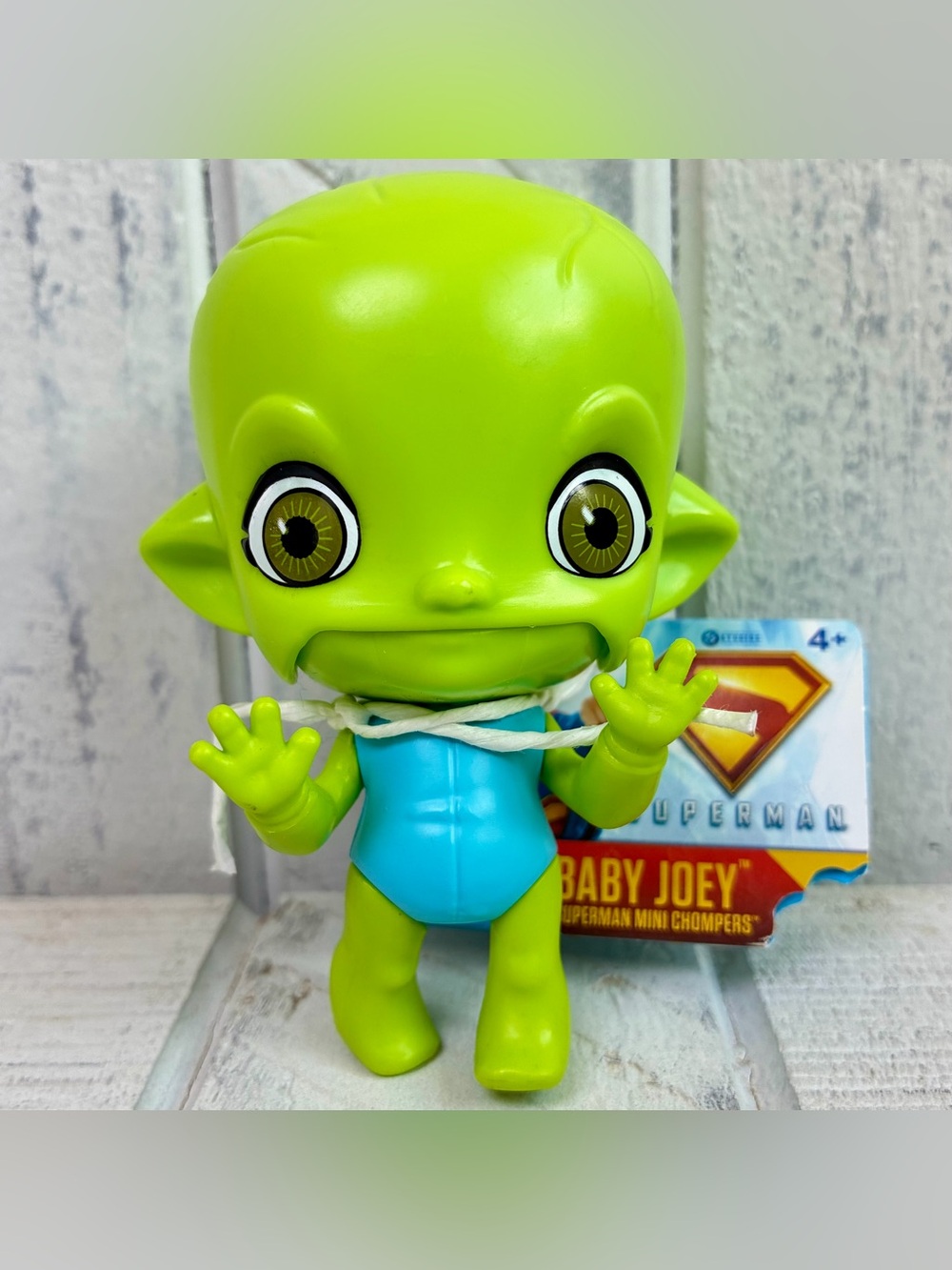 DC Superman Mini Chompers Baby Joey Green Alien Plastic Figure 4” Ages 4+